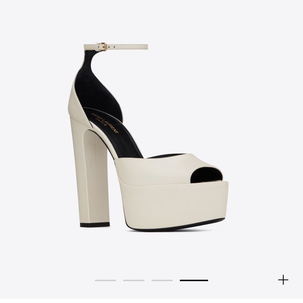 Saint Laurent Jodie Platform Sandals in Smooth Leather